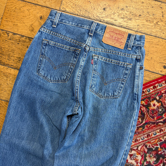Vintage Levis 550 Womens Baggy Tapered Blue Denim Jeans - Size 8