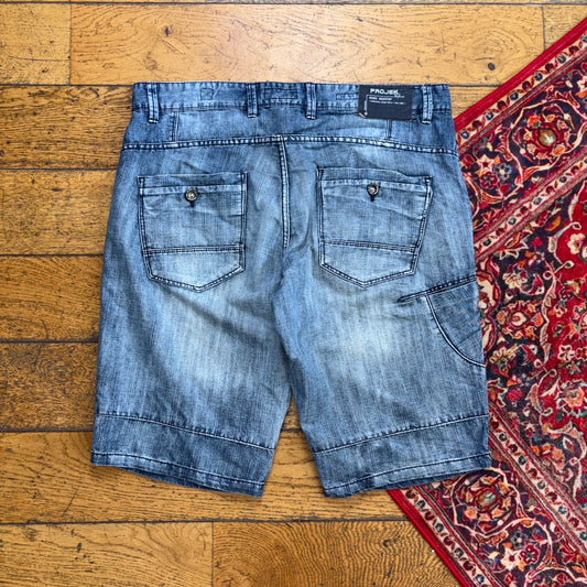 Vintage Hip Hop Blue Baggy Shorts Jorts - 36
