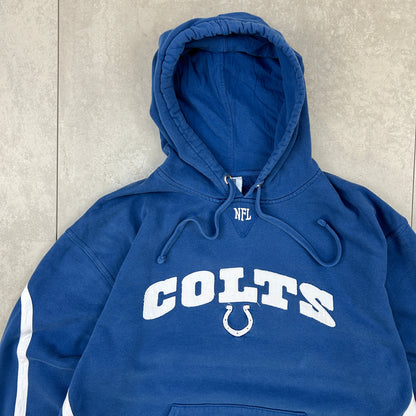 Vintage NFL Indianapolis Colts Embroidered Blue Boxy Heavyweight Hoodie - XL