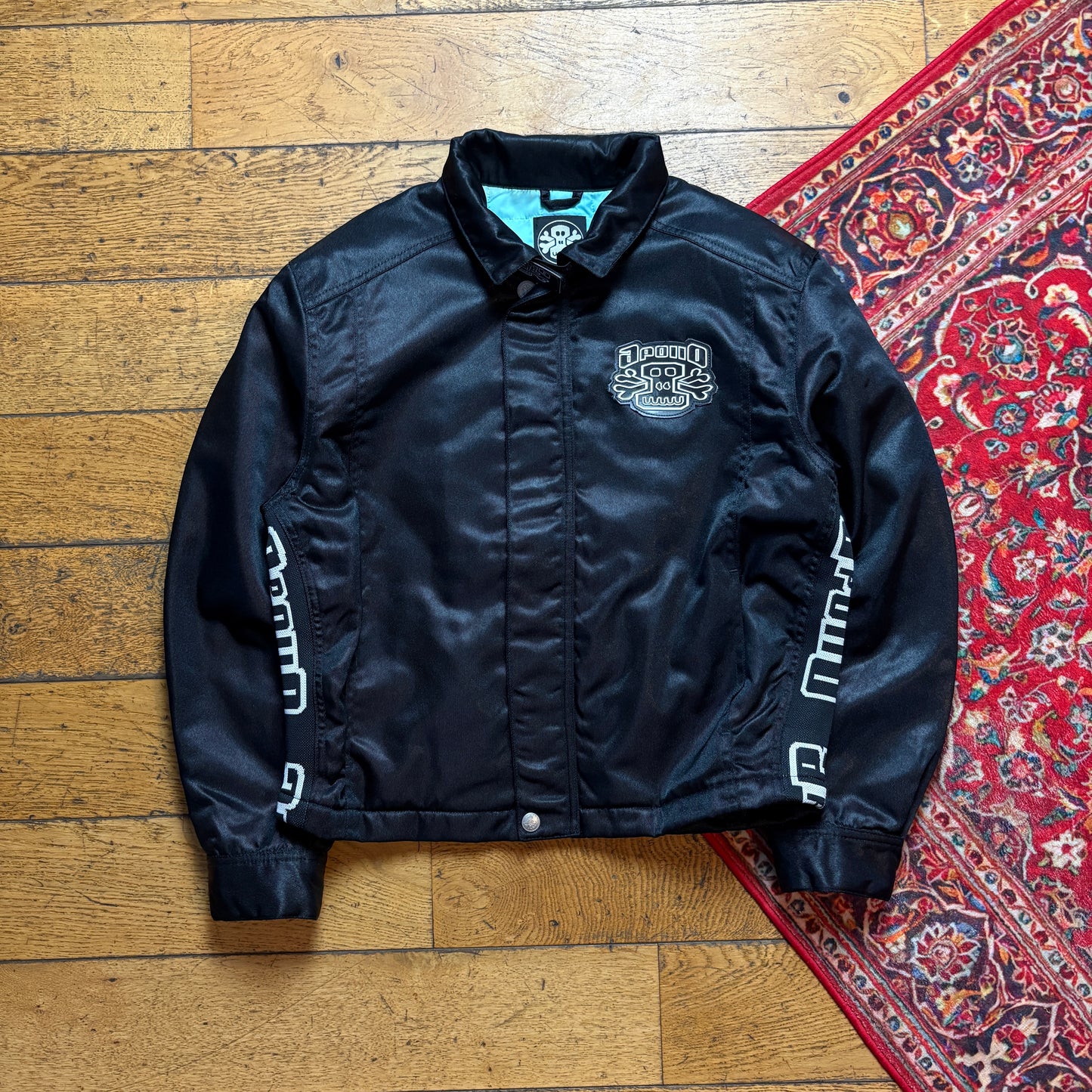 Vintage Apollo Black Cropped Detroit Biker Nylon Jacket - L