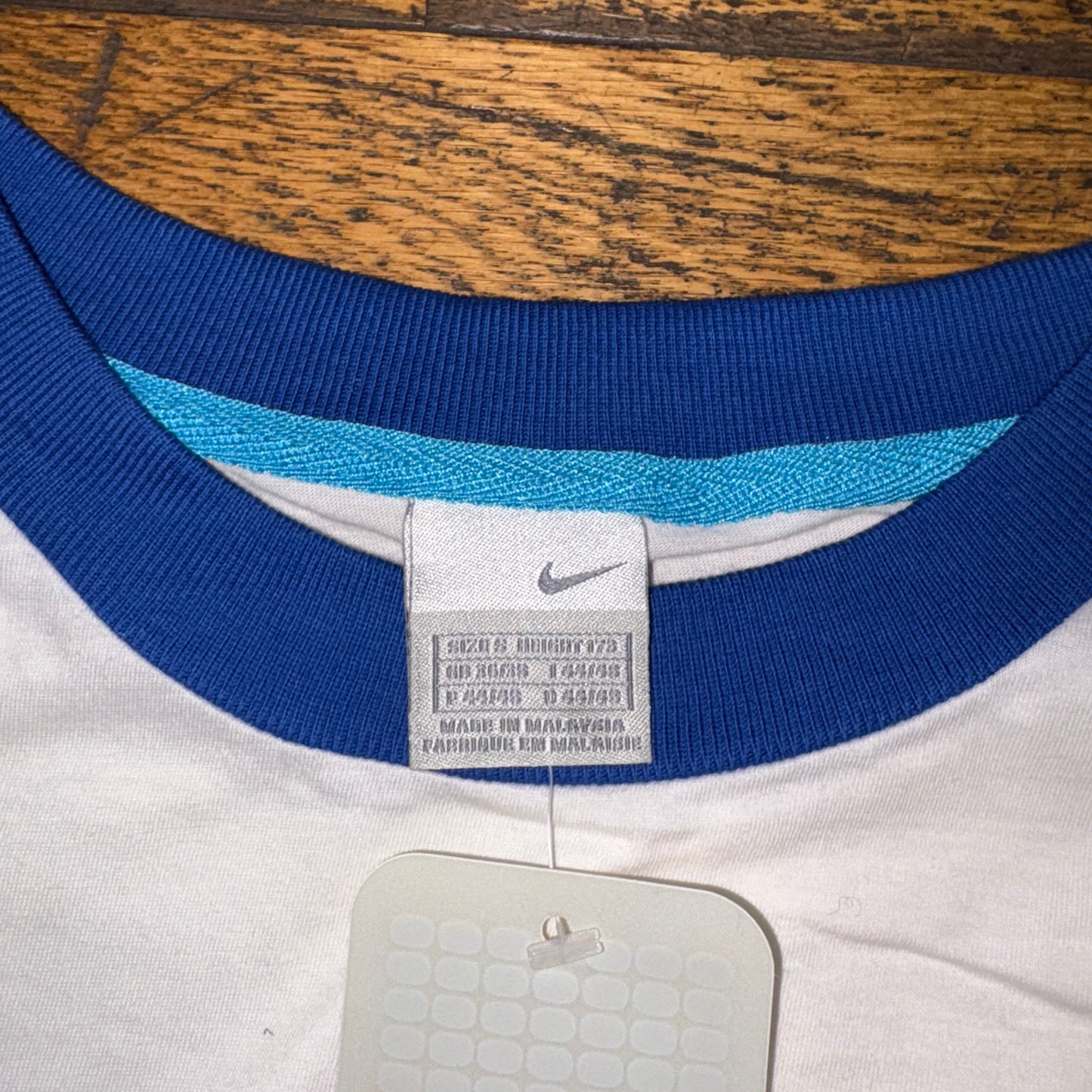 Vintage Nike Deadstock Y2K White Long Sleeve Ringer Running Graphic T-Shirt - S