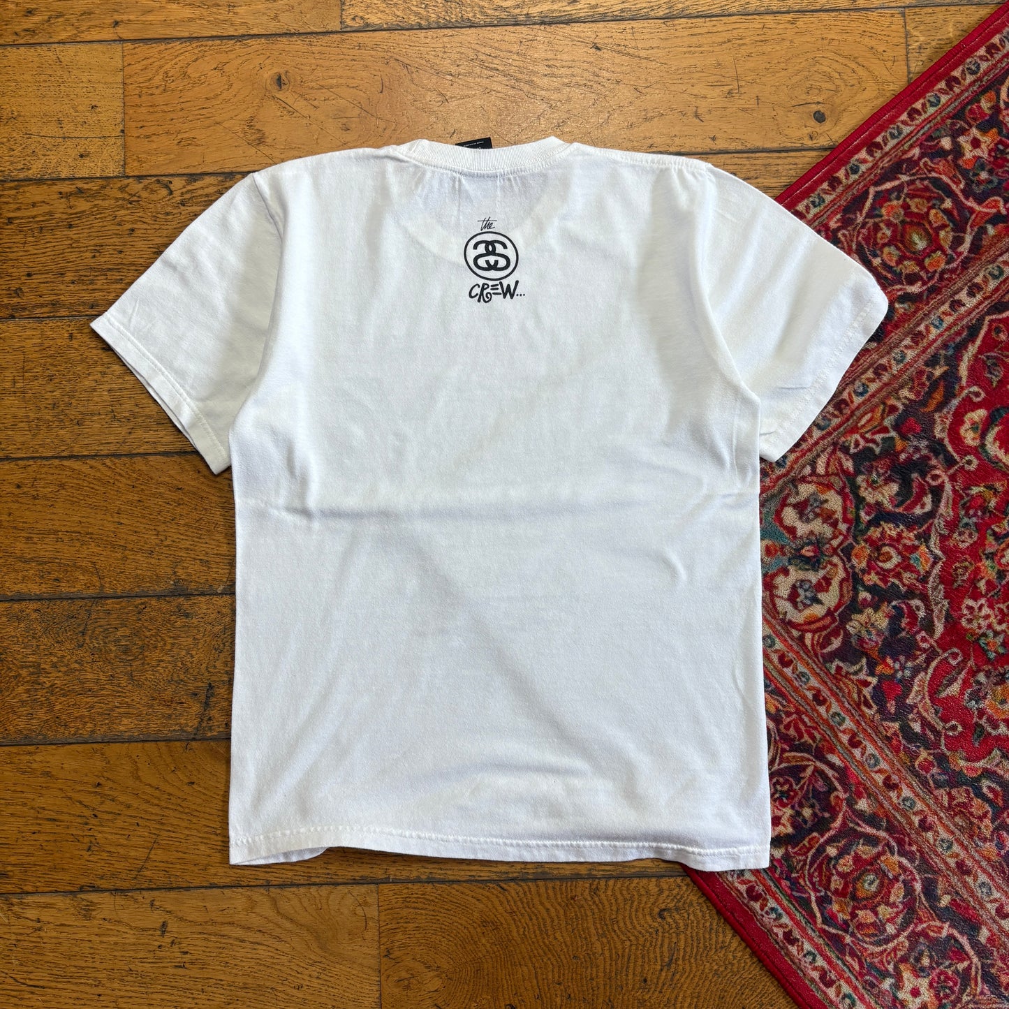 Vintage Stussy White Graphic T-Shirt - XS