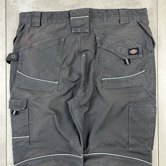 Vintage Dickies Grey Workwear Carpenter Baggy Trousers - 38
