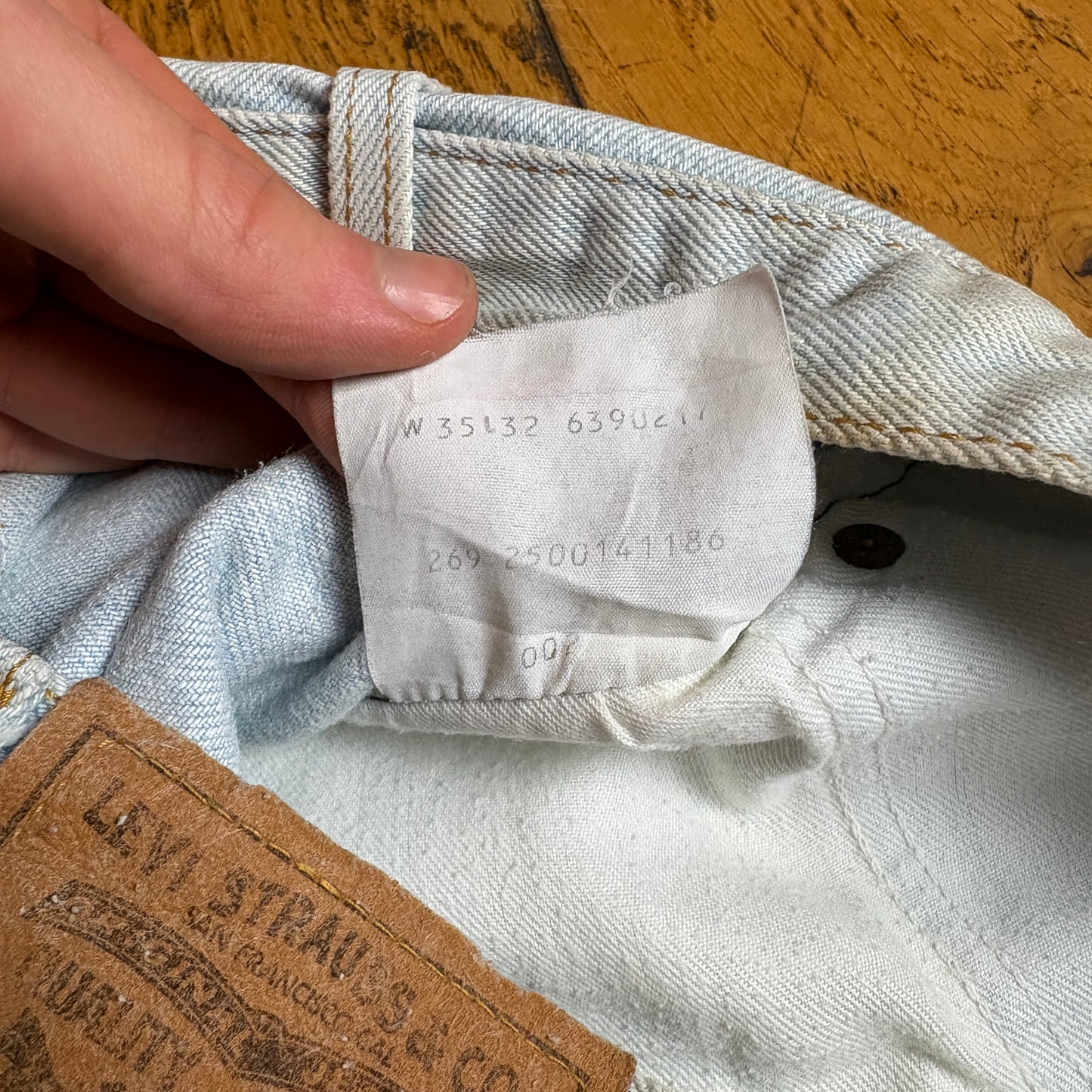 Vintage Levis Orange Tab Slim Blue Denim Jeans - 35S