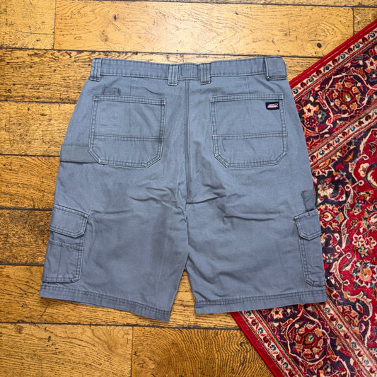 Vintage Dickies Workwear Carpenter Grey Baggy Shorts - 34