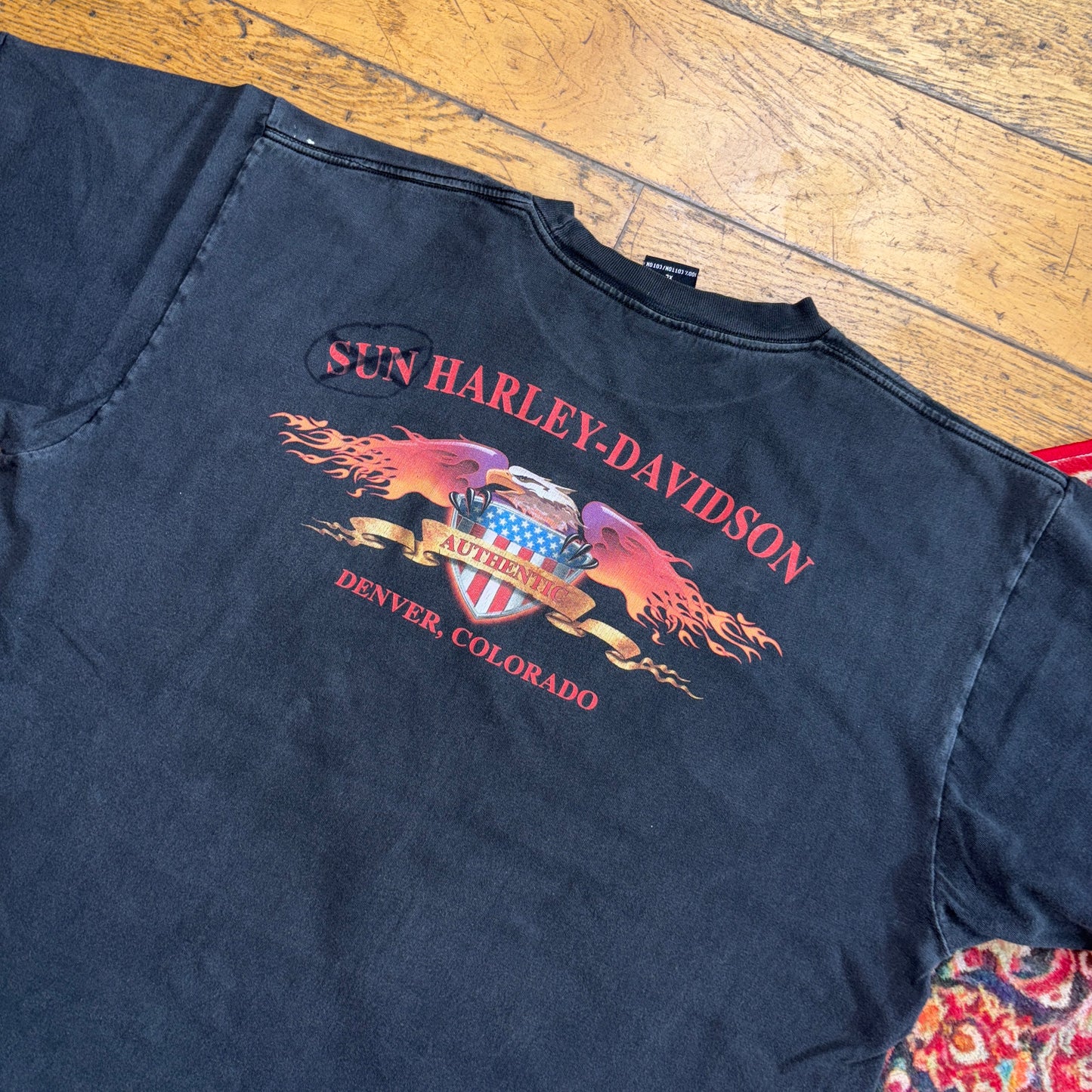 Vintage Harley Davidson Wolf Black Motorbike Graphic T-Shirt - L