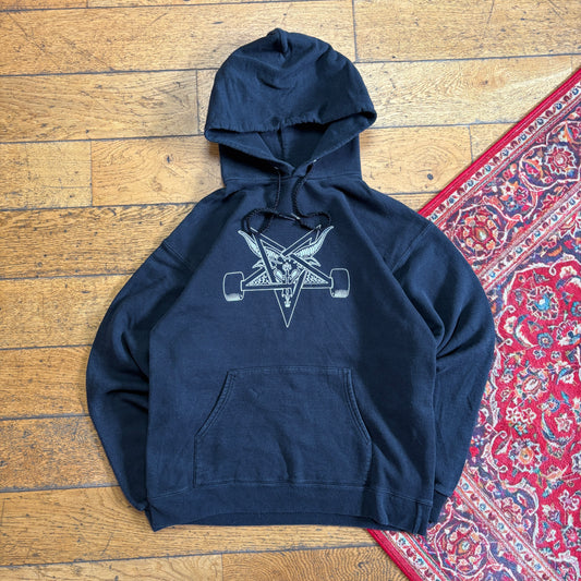 Vintage Thrasher Black Skate Hoodie Sweatshirt - XS