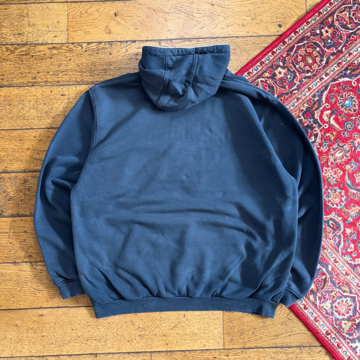 Vintage Nike Athletics Y2K 00s Navy Hoodie Embroidered Sweatshirt - XL