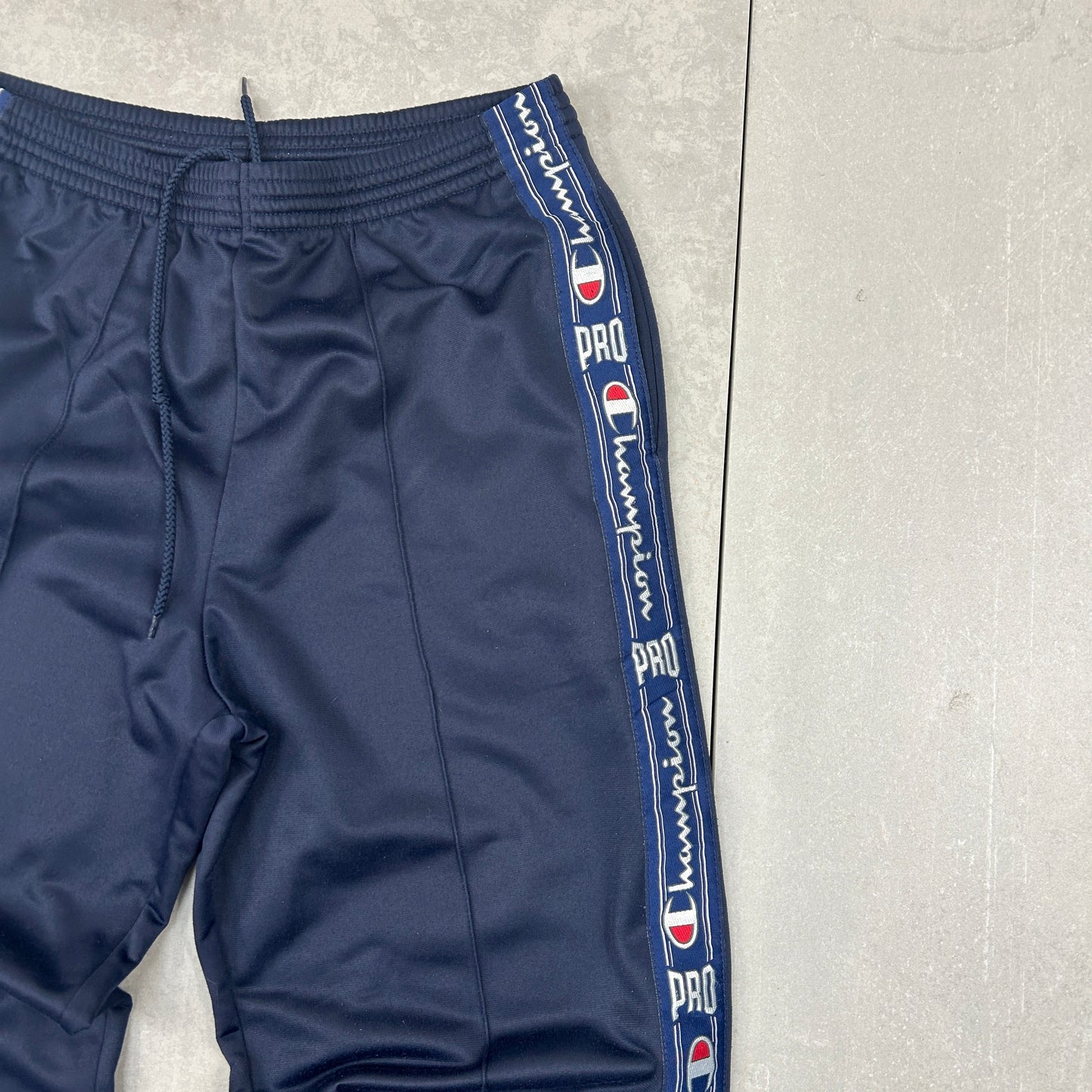 Vintage Champion Navy Straight Tracksuit Track Pants Bottoms - M