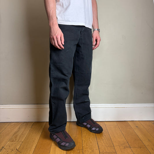 Vintage Carhartt Black Workwear Carpenter Baggy Trousers - 34R