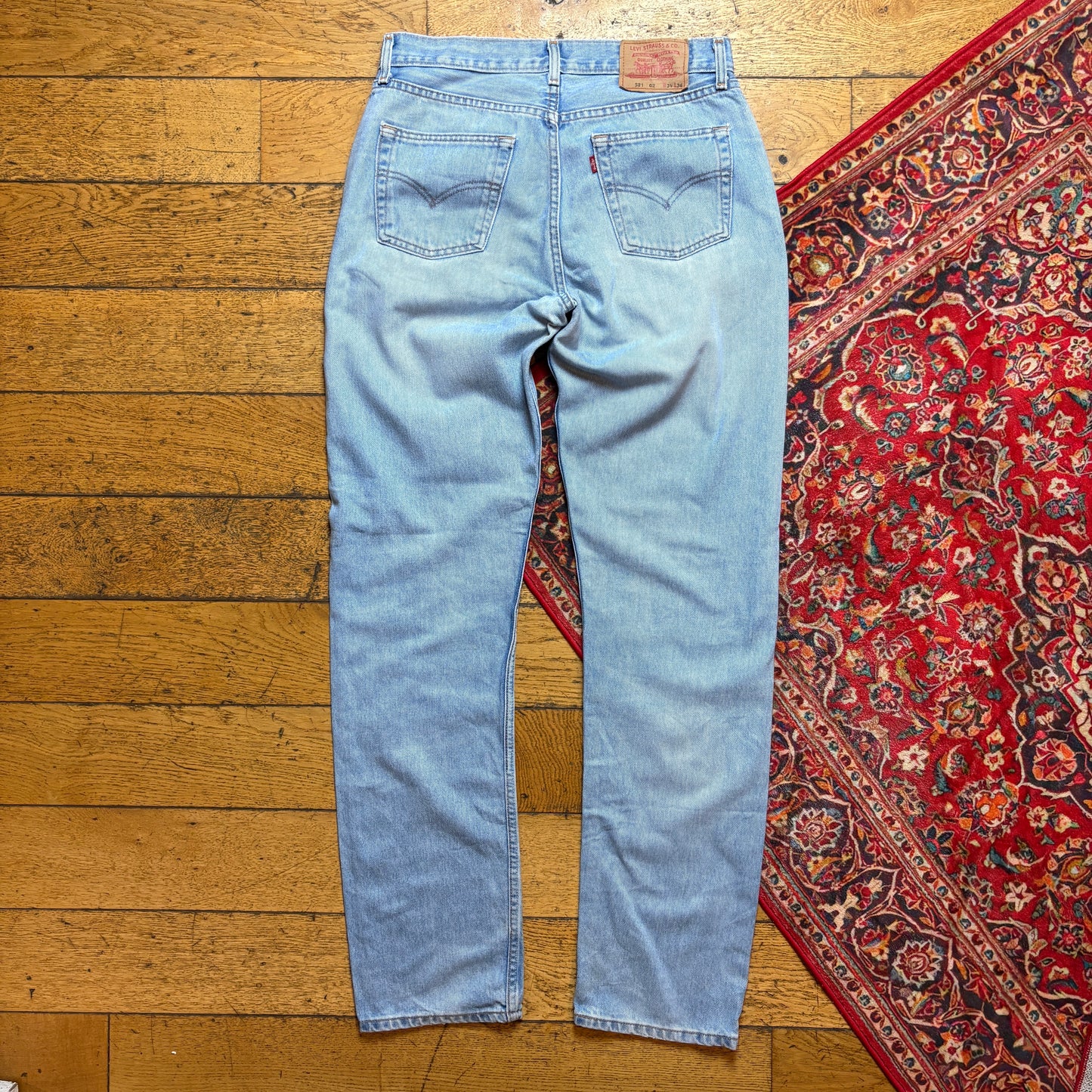Vintage Levis 521 Straight Blue Denim Jeans - 34L