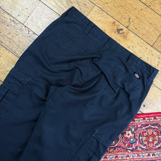 Vintage Dickies 874 Black Baggy Cargo Skate Trousers - 38