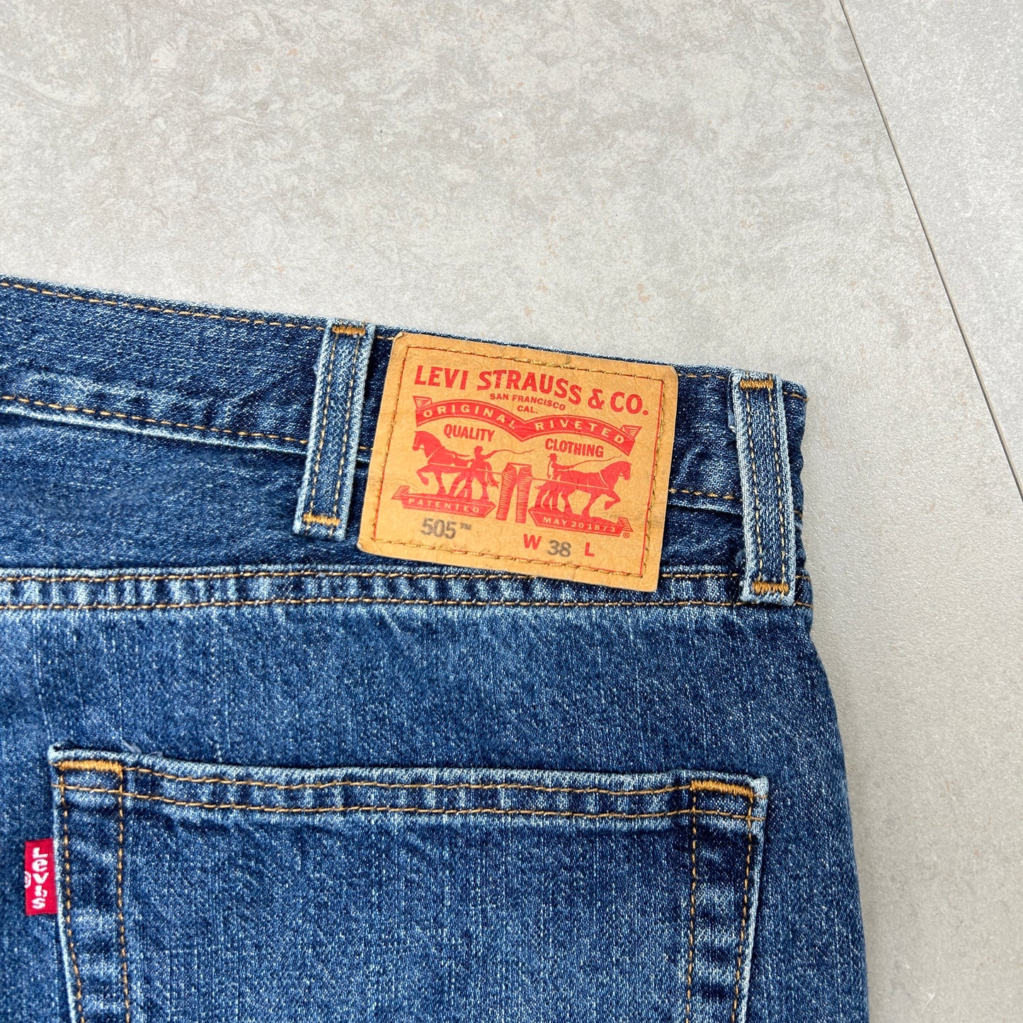 Vintage Levis 505 Blue Baggy Denim Shorts - 38