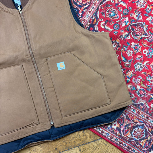 Vintage Carhartt Brown Gilet Vest Workwear Jacket - 2XL