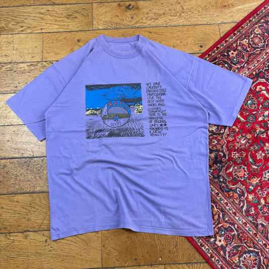 Vintage 90s Kronos Purple Surfwear Graphic T-Shirt - L