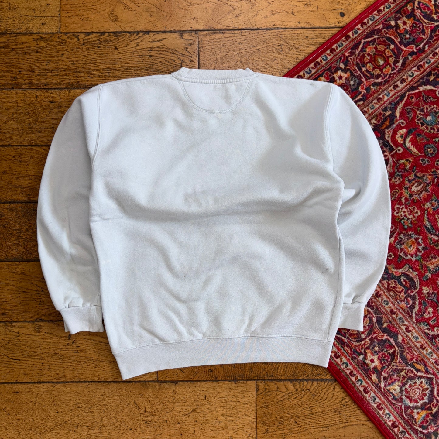 Vintage Russell Athletic White Embroidered Sweatshirt - S