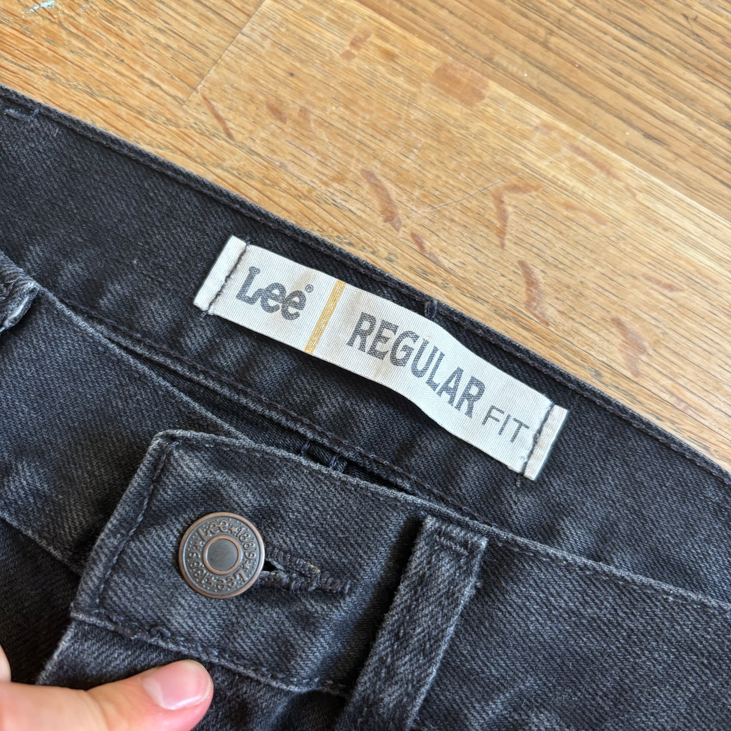 Vintage Lee Straight Black Denim Jeans - 36S