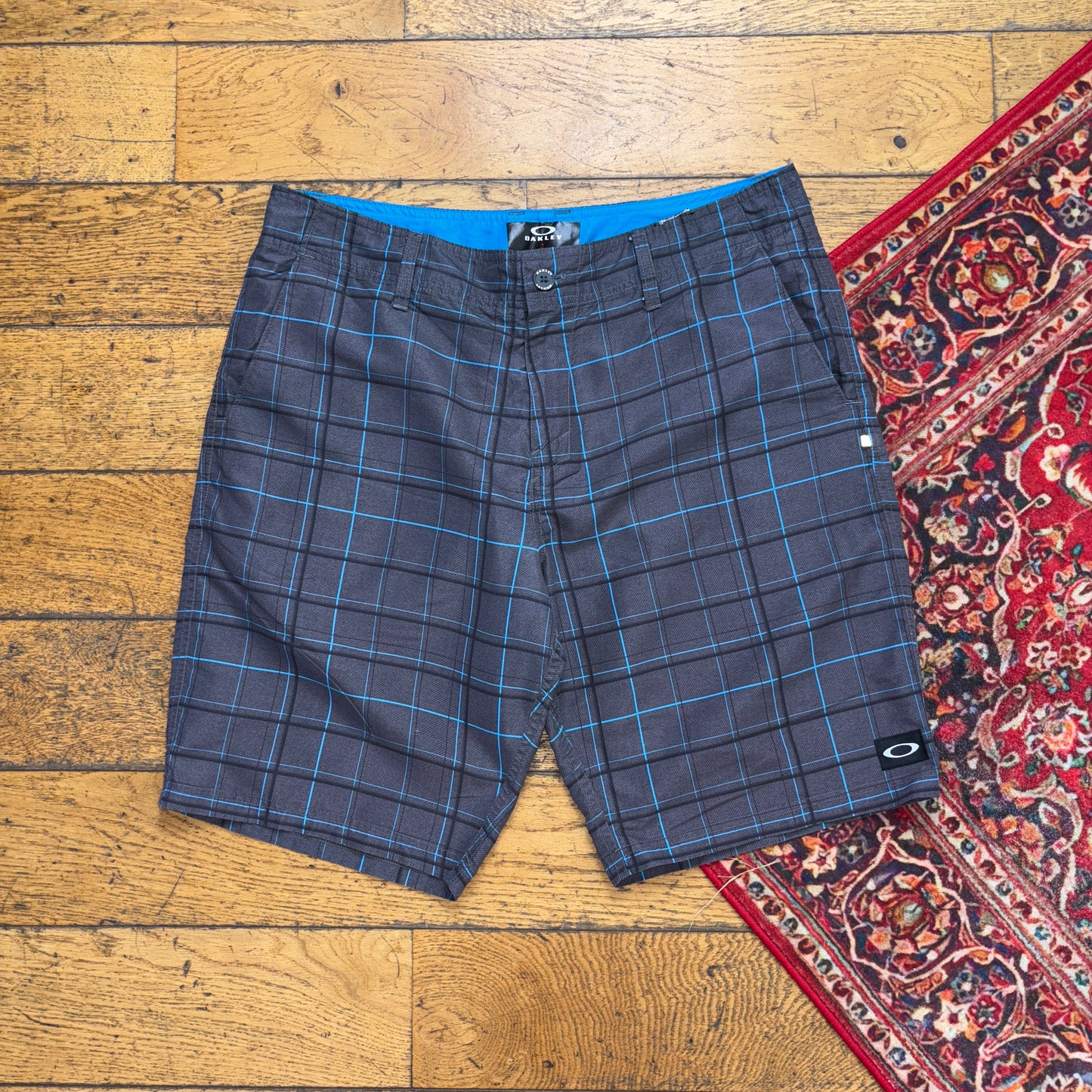 Vintage Oakley Grey Check Shorts Jorts - 36