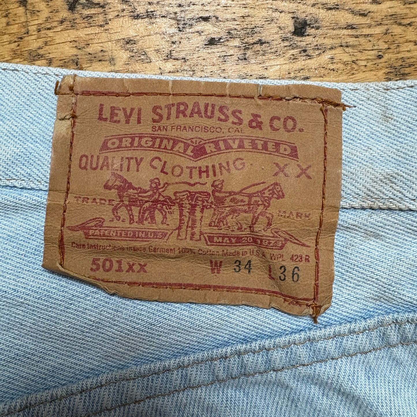Vintage Levis 501 Straight Blue Denim Jeans - 34S