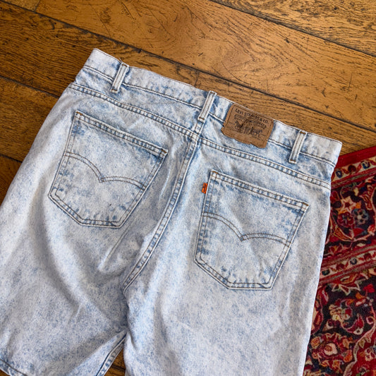 Vintage Levis 505 Blue Baggy Denim Shorts - 36