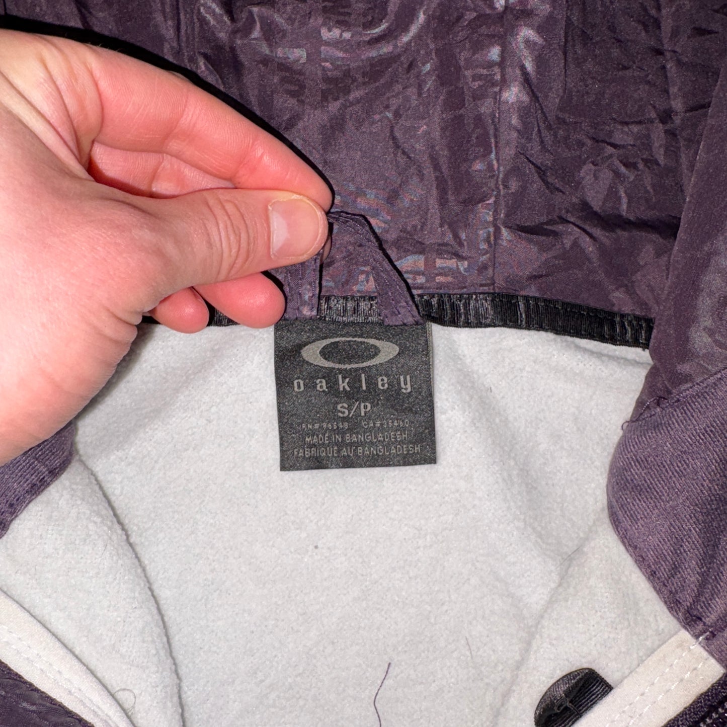 Vintage Oakley Womens Purple Sport Running Hoodie Embroidered Sweatshirt - S