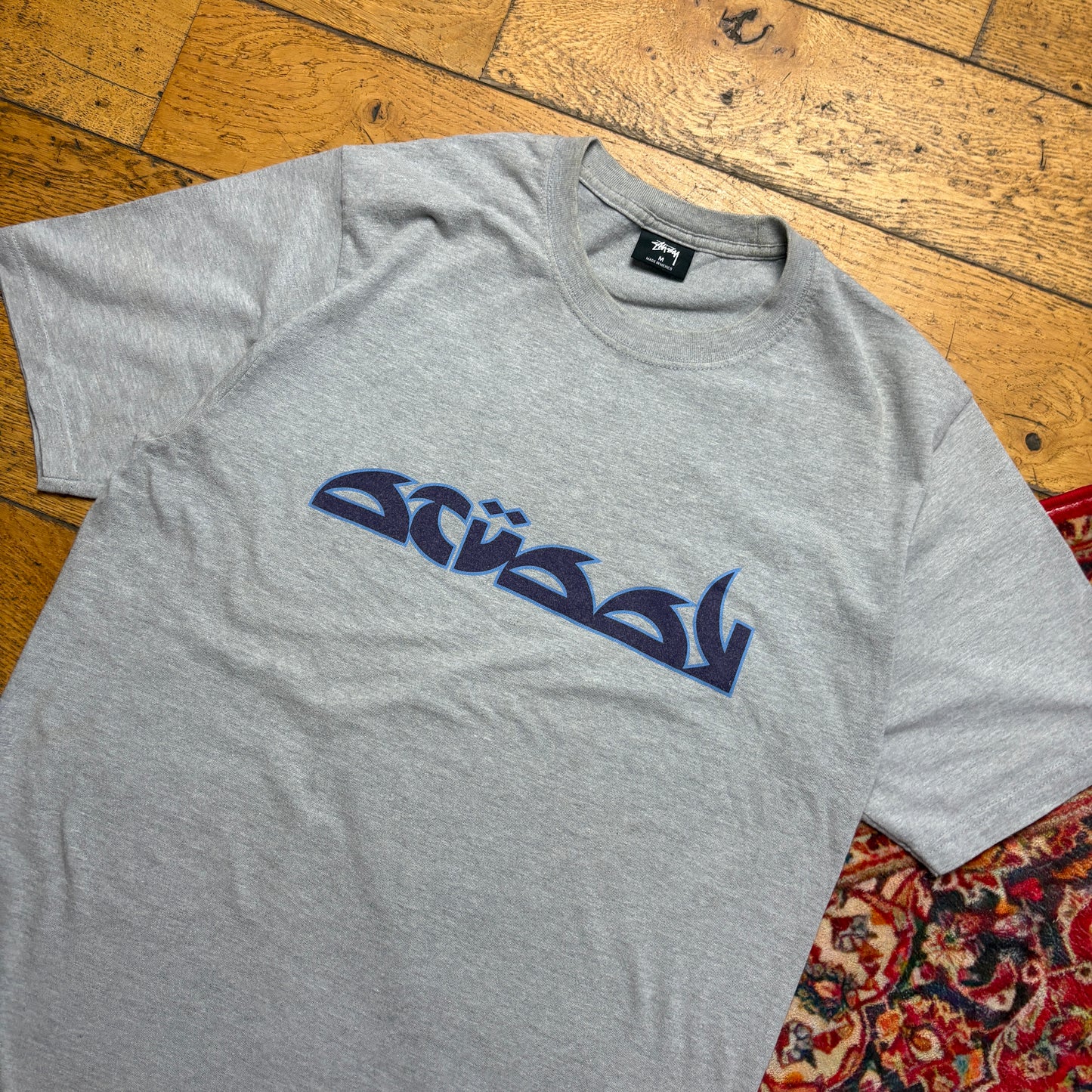 Vintage Stussy Grey Graphic T-Shirt - M