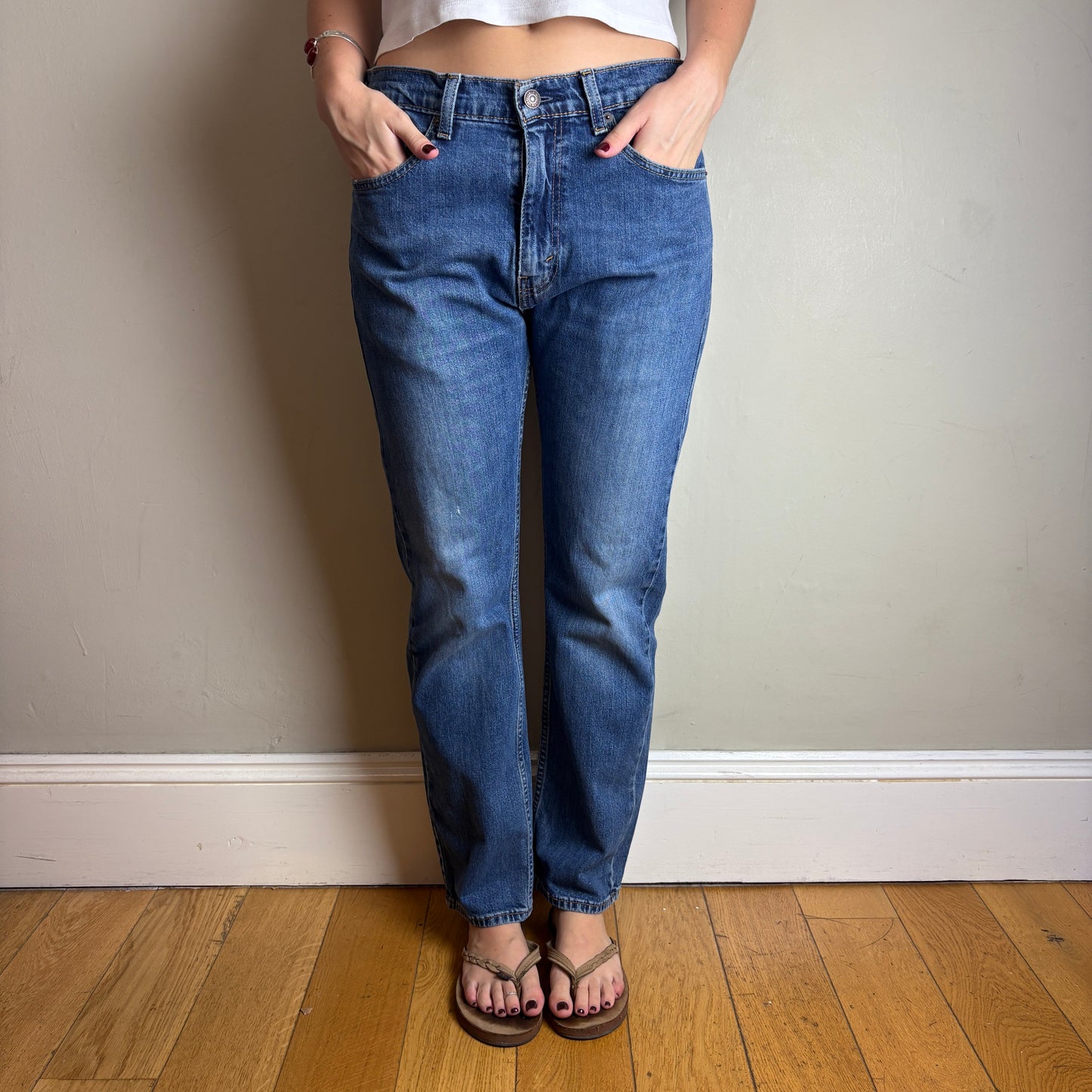 Vintage Levis 505 Straight Blue Denim Jeans - 33S