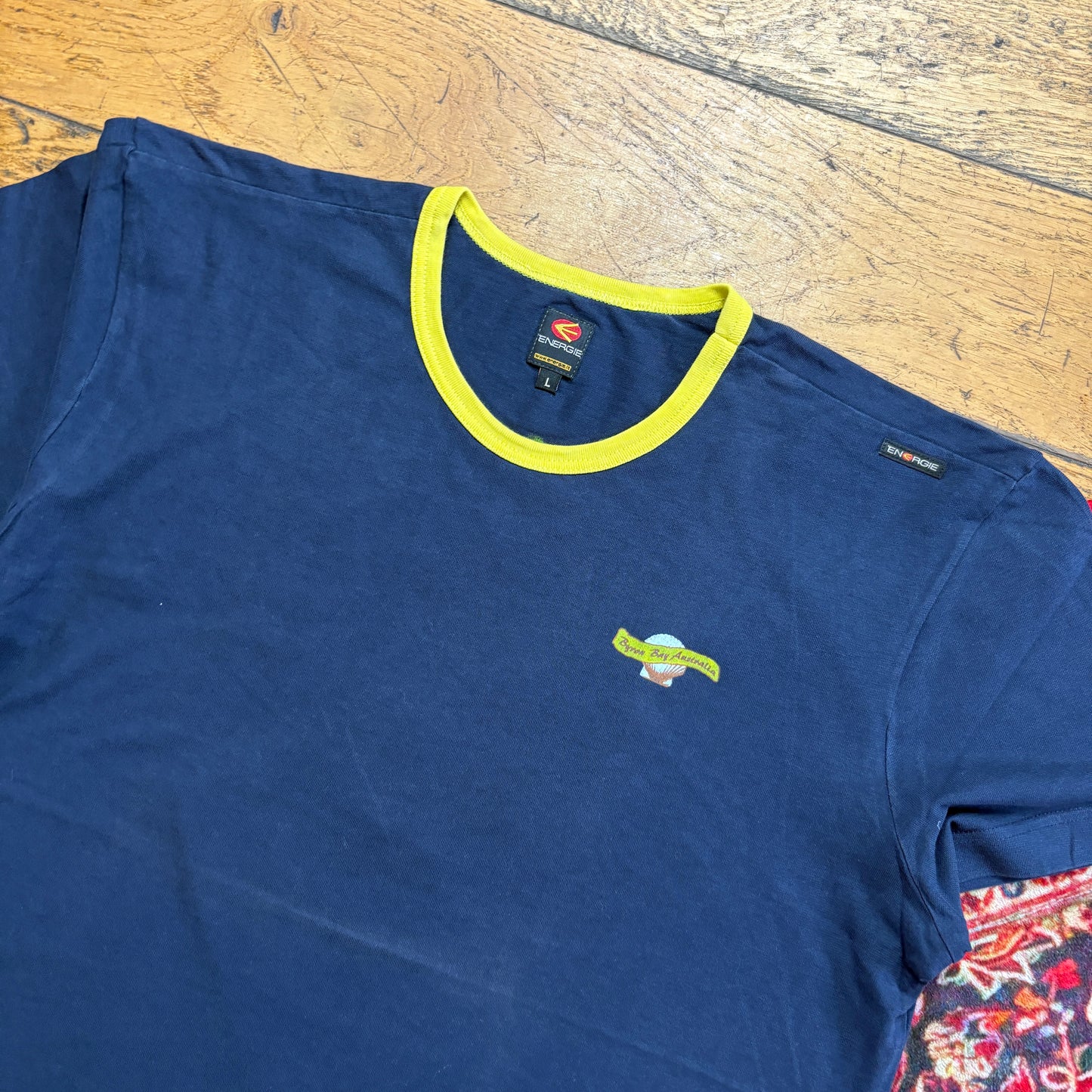 Vintage Energie Surfwear Navy Ringer Graphic T-Shirt - M