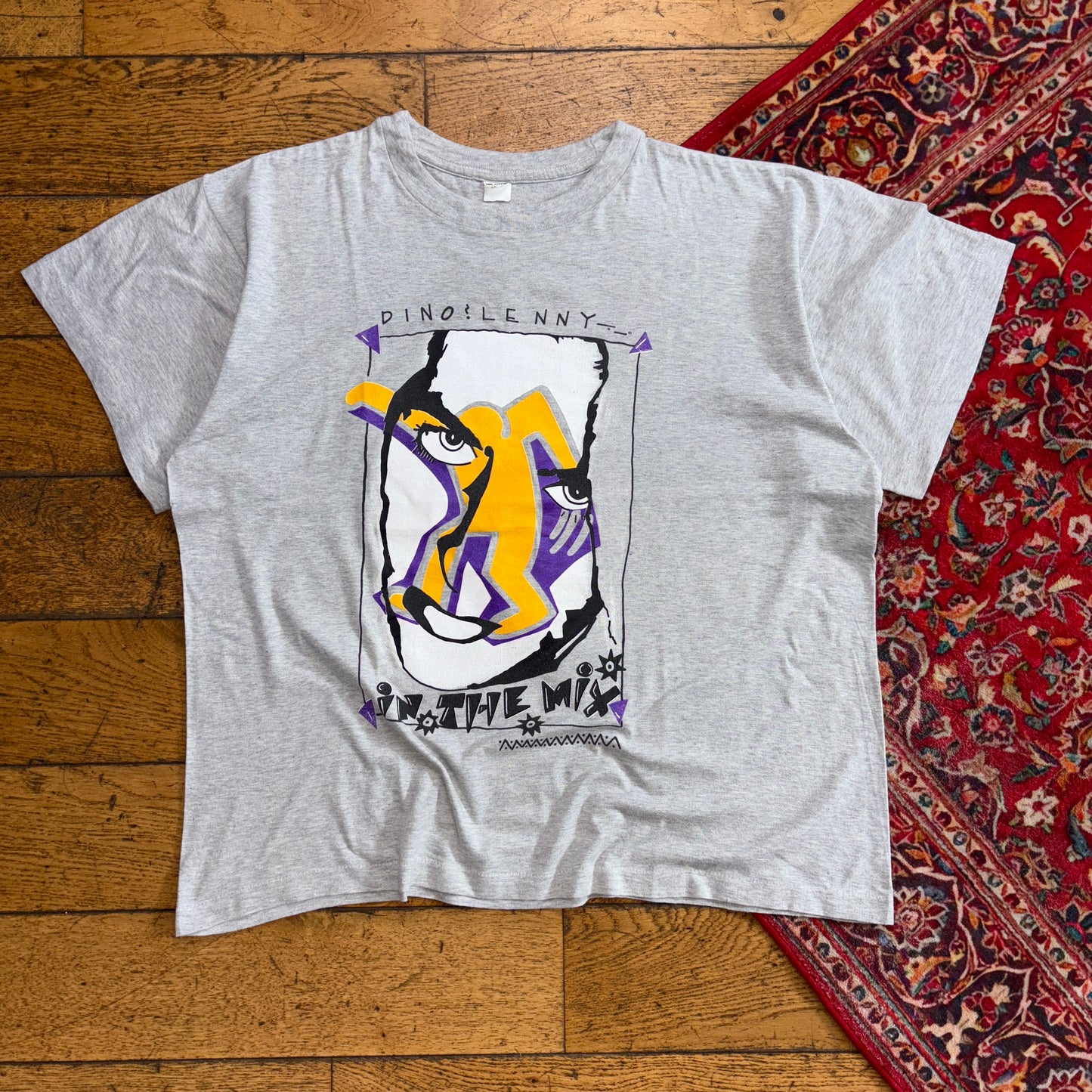 Vintage 90s Dino Lenny DJ Jazz Music Single Stitch Graphic T-Shirt - XL