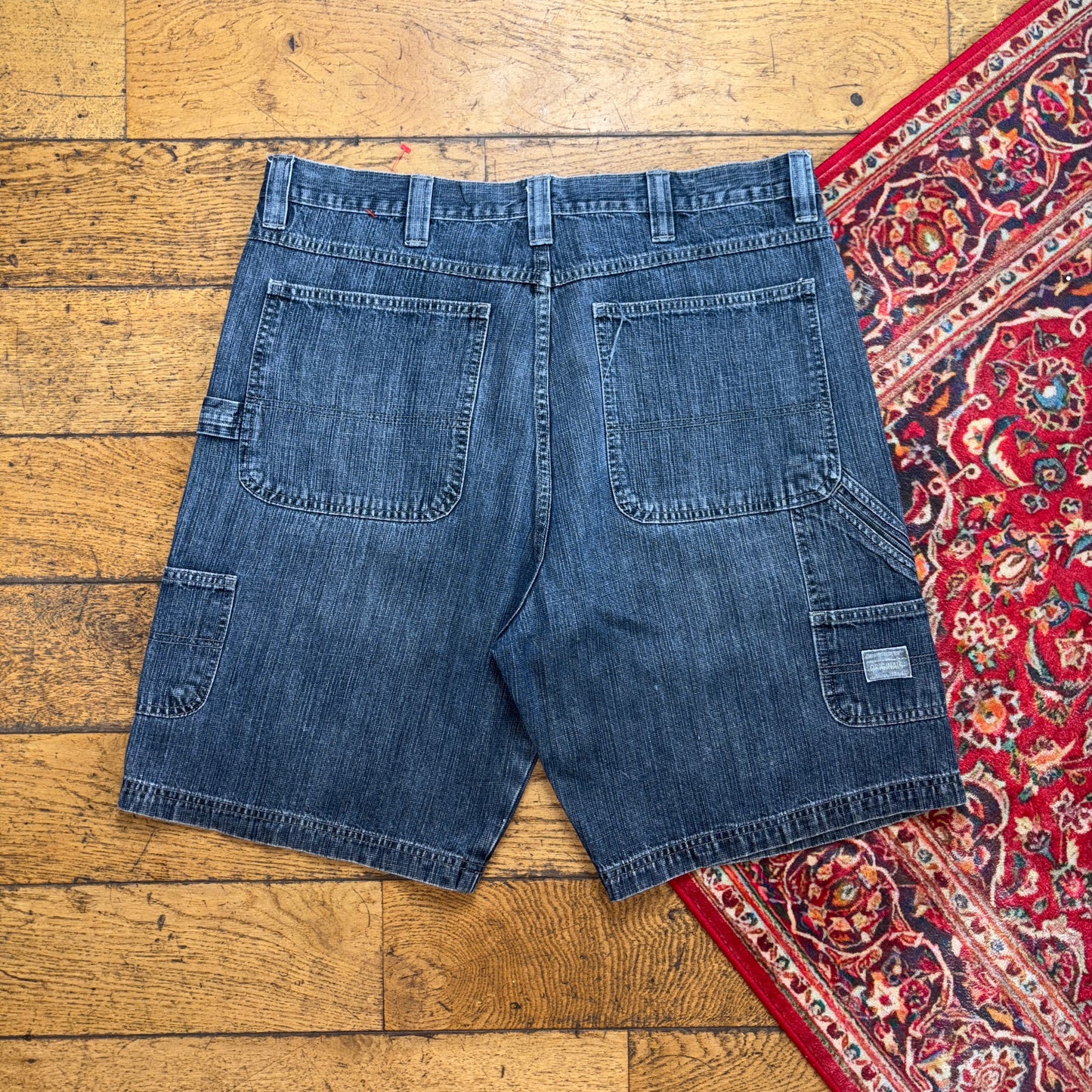 Vintage Lee Blue Carpenter Y2K Hip Hop Baggy Shorts Jorts - 36