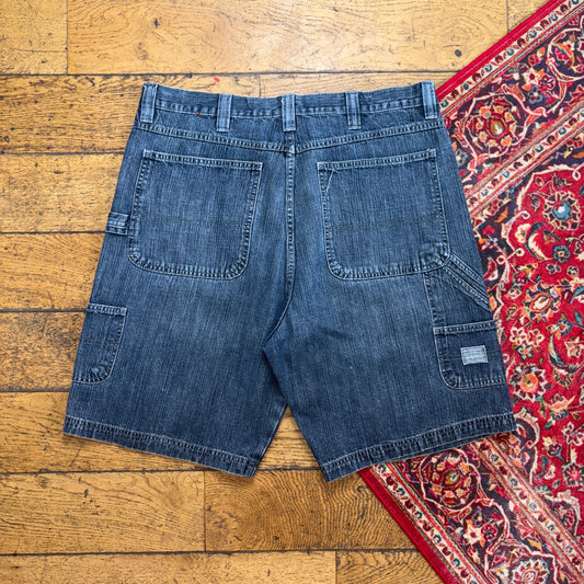 Vintage Lee Blue Carpenter Y2K Hip Hop Baggy Shorts Jorts - 36