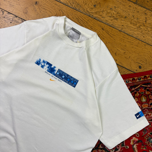 Vintage 00s Nike White Berlin Run Graphic T-Shirt - S