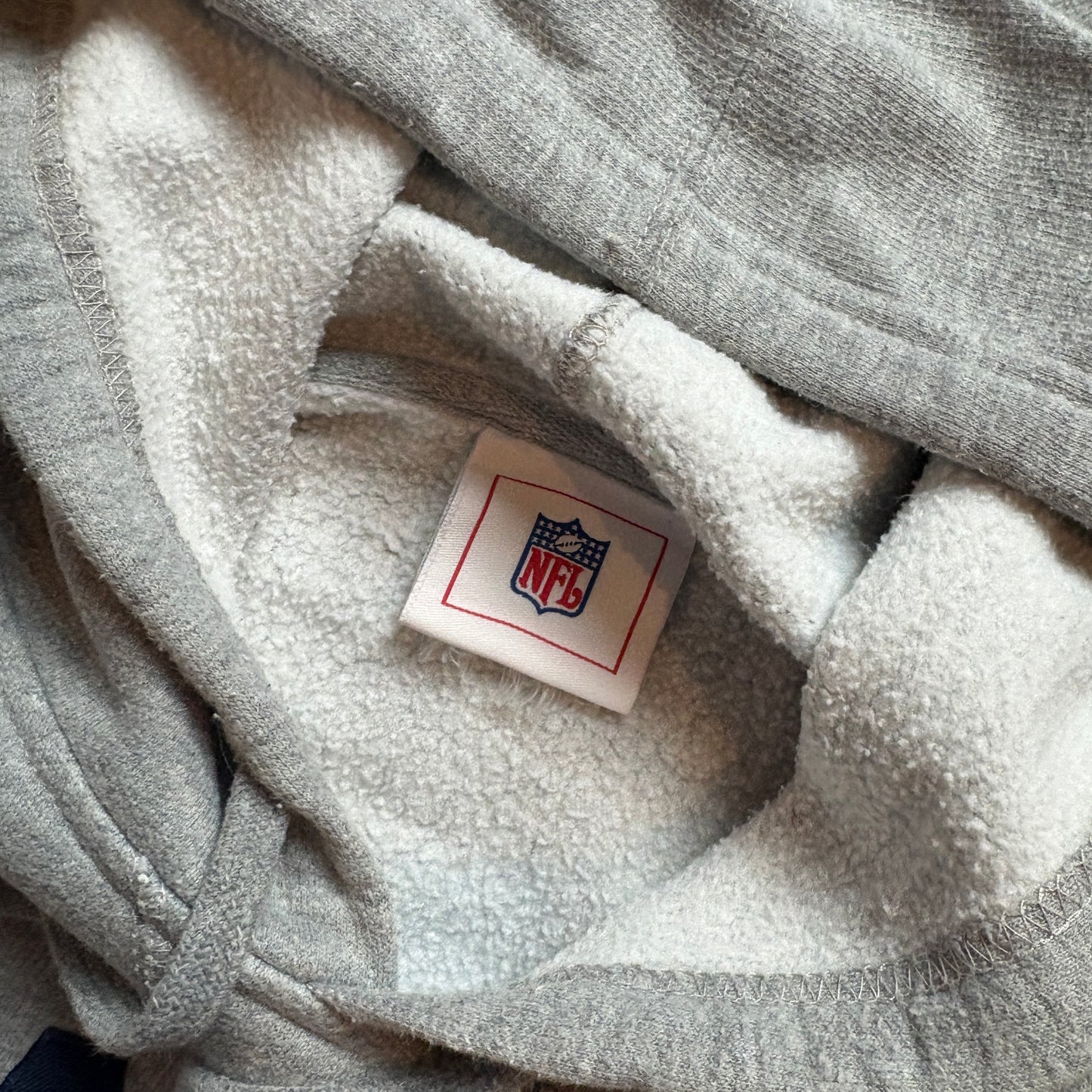 Vintage NFL Rams Grey Embroidered Hoodie Sweatshirt - L