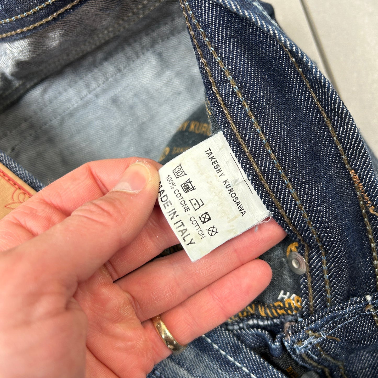 Vintage Embroidered Hip Hop Straight Blue Jeans - 32