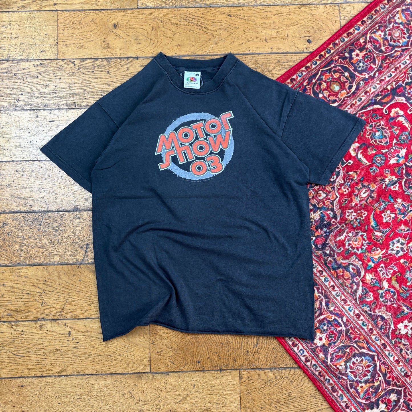 Vintage Faded Black Graphic T-Shirt - M