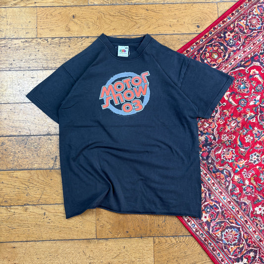 Vintage Faded Black Graphic T-Shirt - M