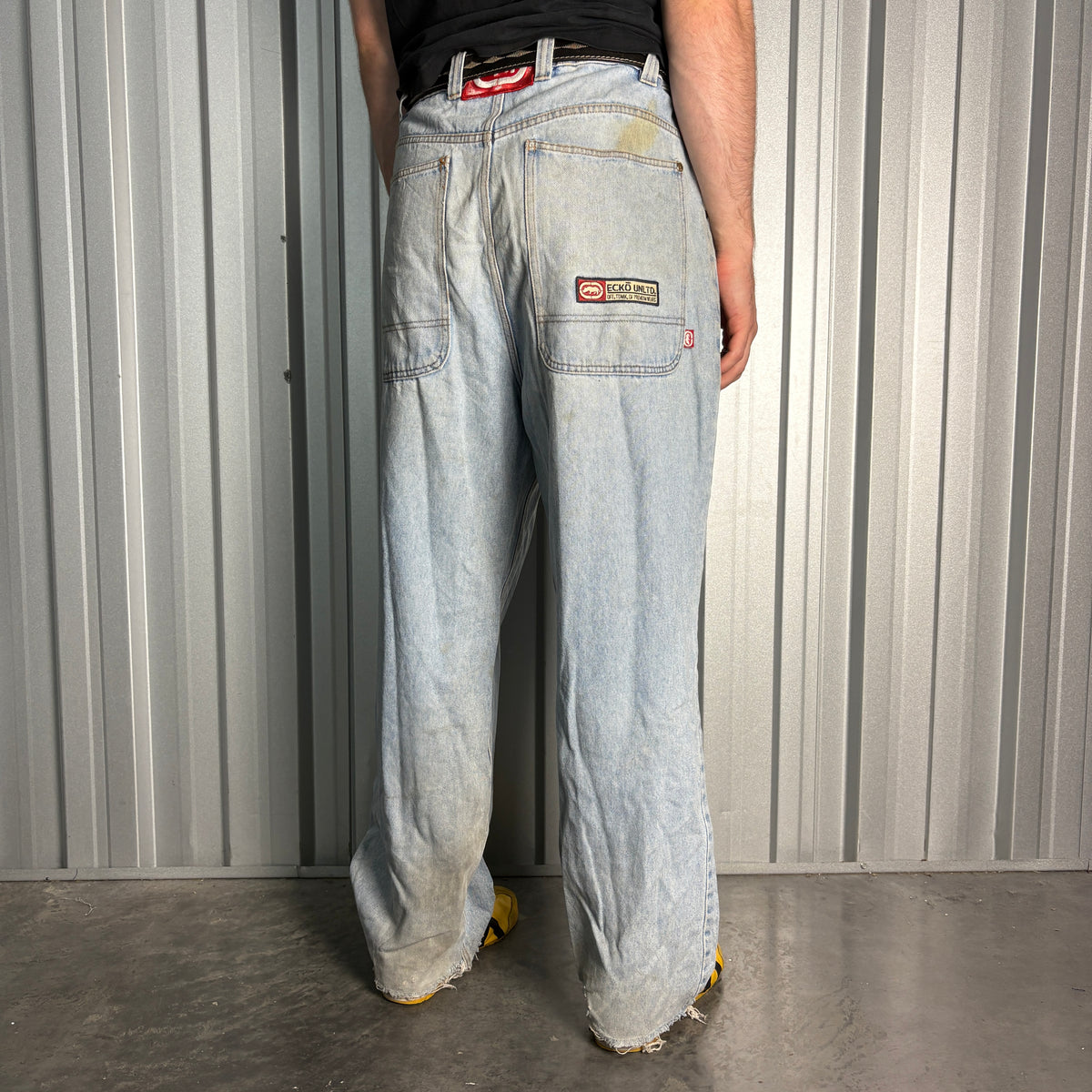 Ecko Unltd Blue Embroidered Japanese Denim Hip Hop Y2K Baggy Jeans - 40S