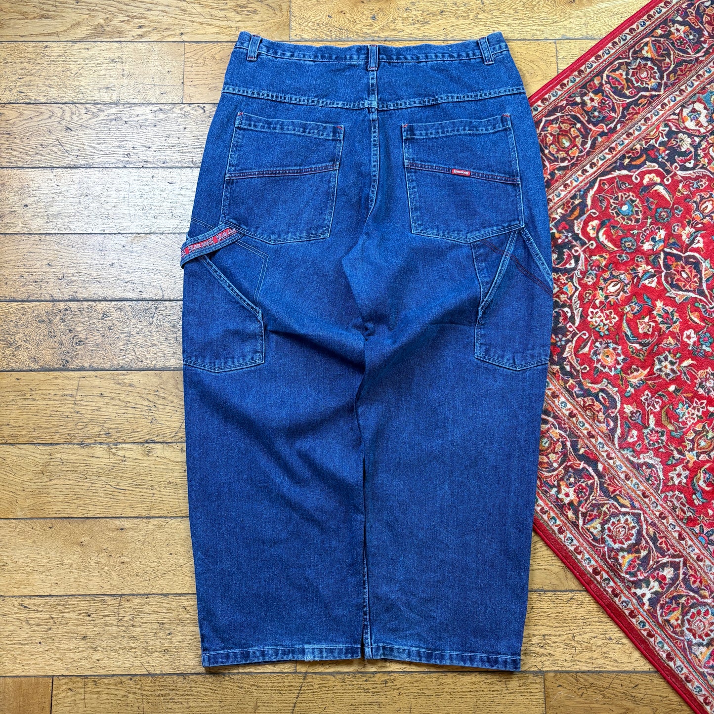 Vintage Blue JNCO Style Embroidered Y2K Hip Hop Baggy Jeans - 40