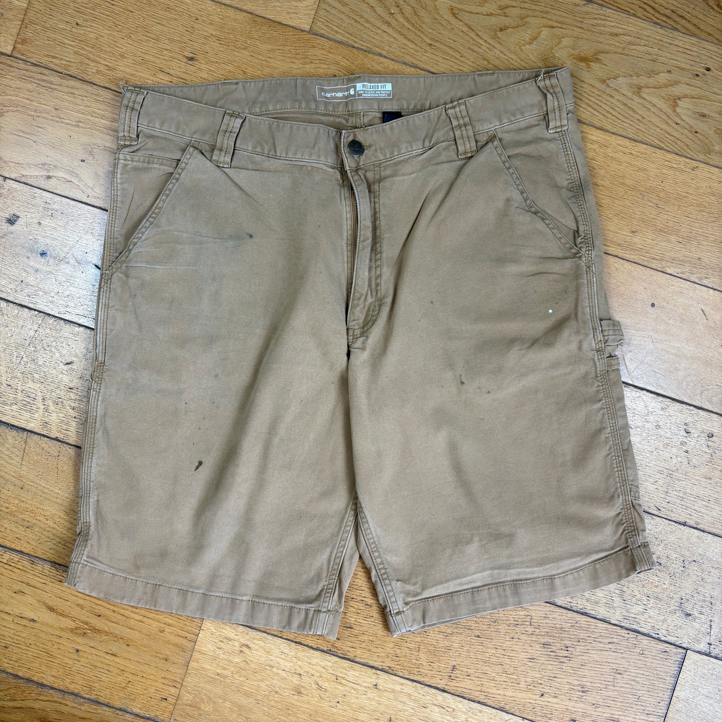 Vintage Carhartt Brown Workwear Baggy Carpenter Shorts - 38