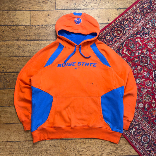 Vintage 90s Nike Orange Hoodie Centre Swoosh Embroidered Sweatshirt - XL