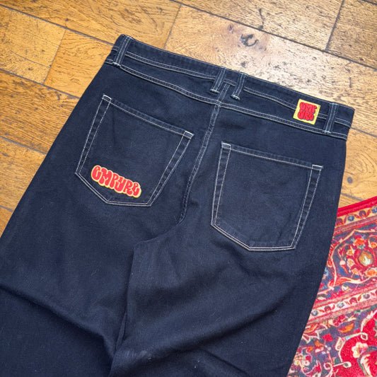 Vintage Empyre Black Skate Embroidered Y2K Hip Hop Baggy Jeans - 38S