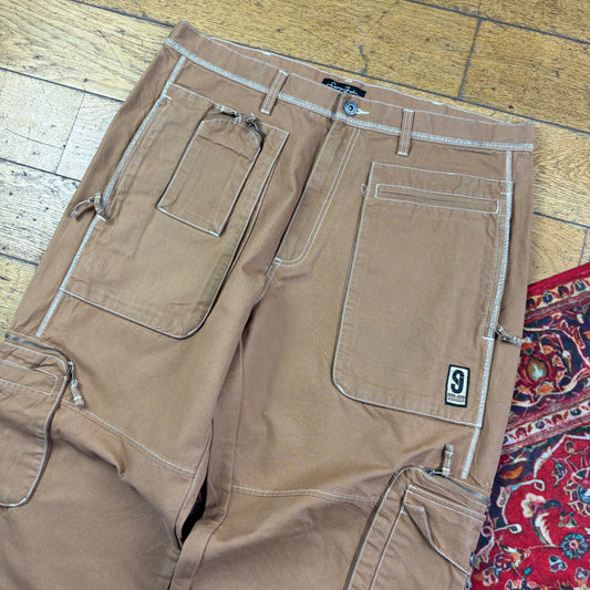Vintage Sean John Y2K Hip Hop Carpenter Brown Trousers - 40