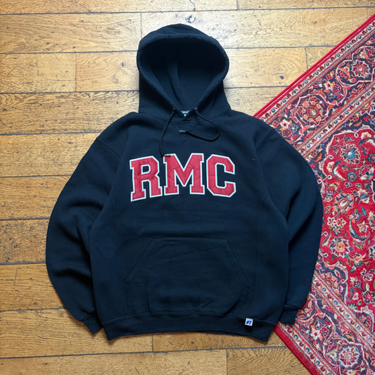 Vintage Russell Athletic Black Boxy Embroidered Sweatshirt - M