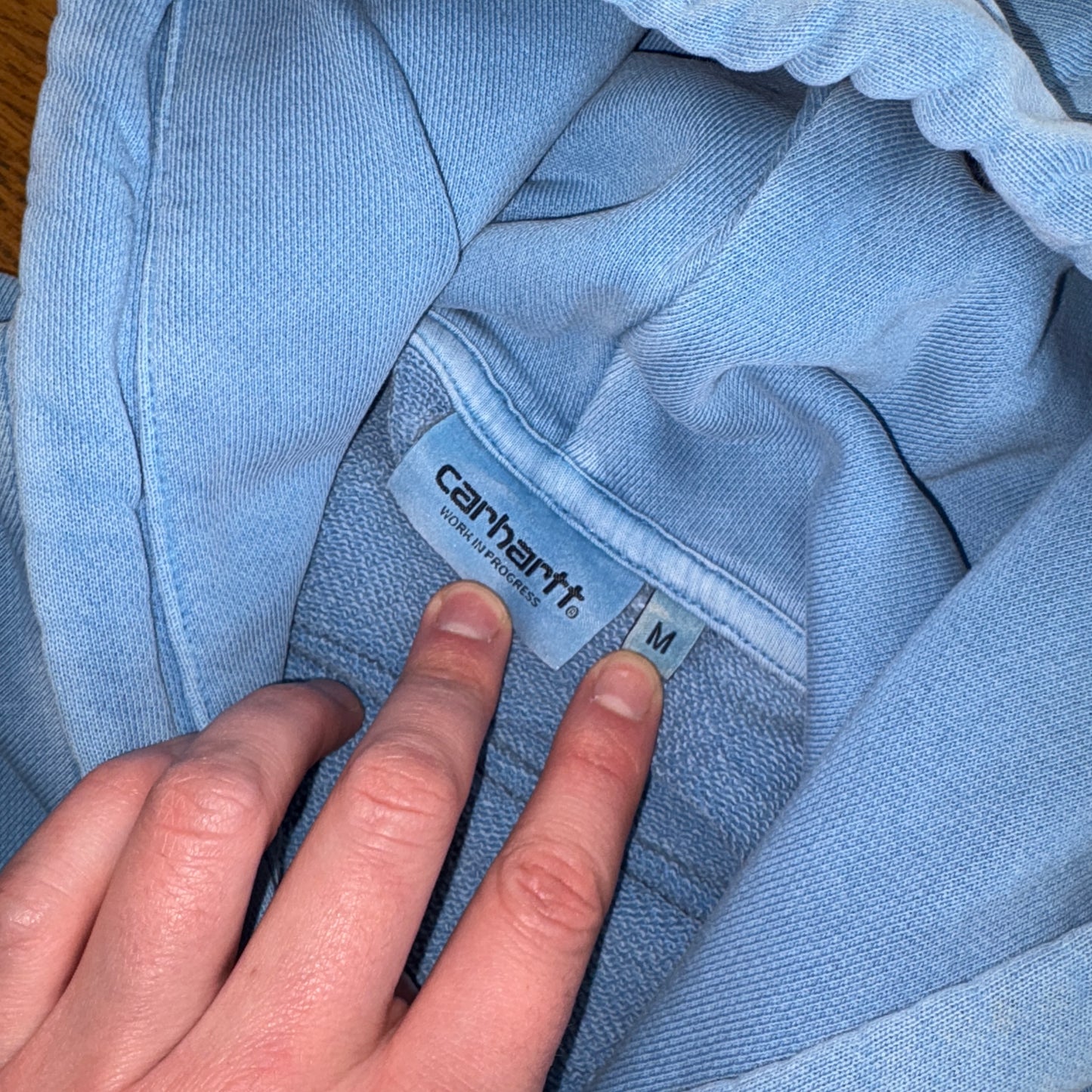 Vintage Carhartt Wip Blue Overdyed Boxy Embroidered Sweatshirt - M