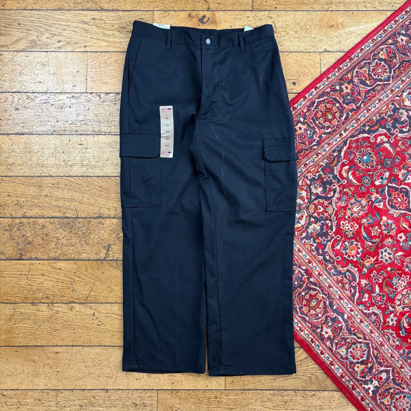 Vintage Dickies 874 Black Cargo Skate Trousers - 34