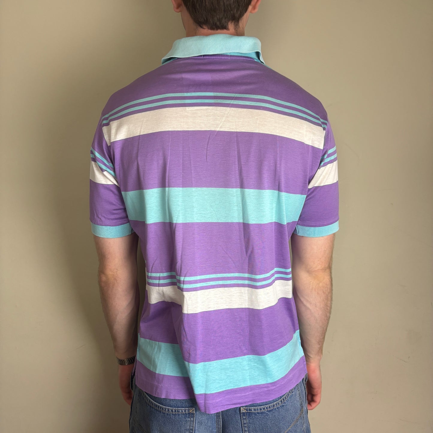 Vintage Fila Purple White Stripe Polo Shirt - S