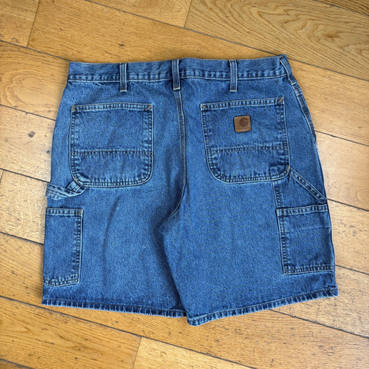 Vintage Carhartt Blue Workwear Baggy Carpenter Jorts Shorts - 36