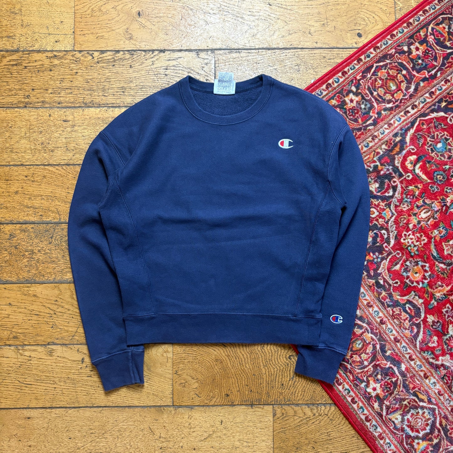 Vintage Champion Navy Womens Embroidered Sweatshirt - S