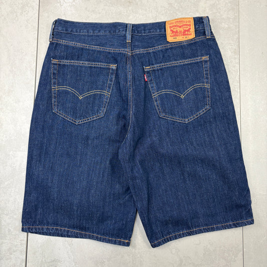 Vintage Levis 469 Baggy Blue Denim Shorts - 36