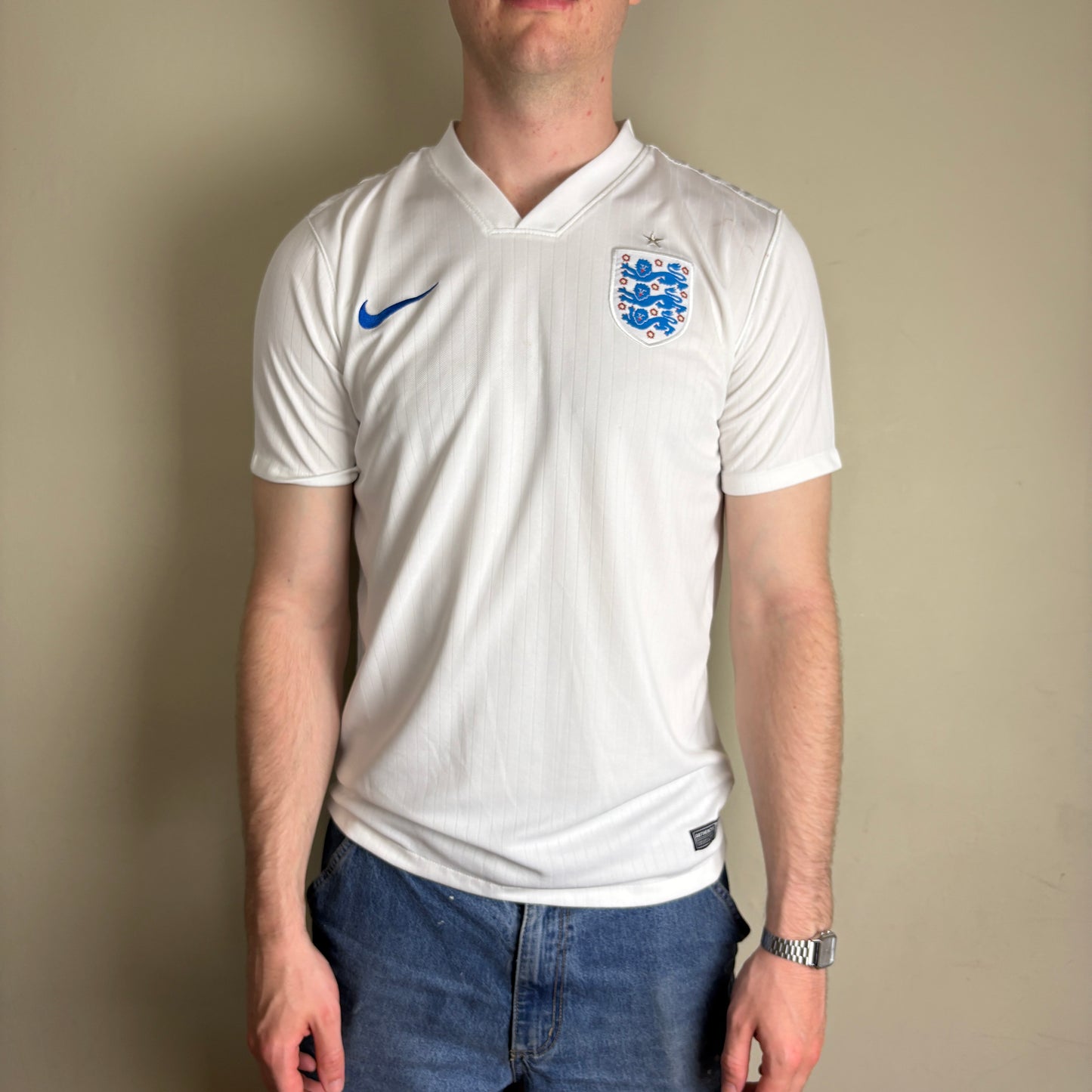 Vintage Nike England White World Cup Football Shirt - S